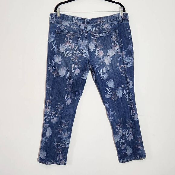 Laurie Felt Floral Cropped Jeans Size 16 Petite Classic Boyfriend Jeans - Picture 5 of 12